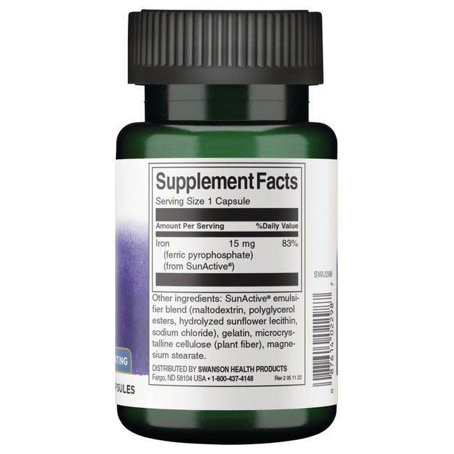 Swanson SunActive Eisen 15 mg