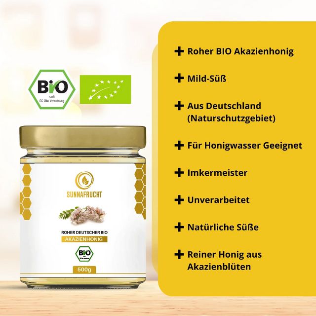 SUNNAFRUCHT® Premium BIO Honig Bundle Akazienhonig & Blütenhonig