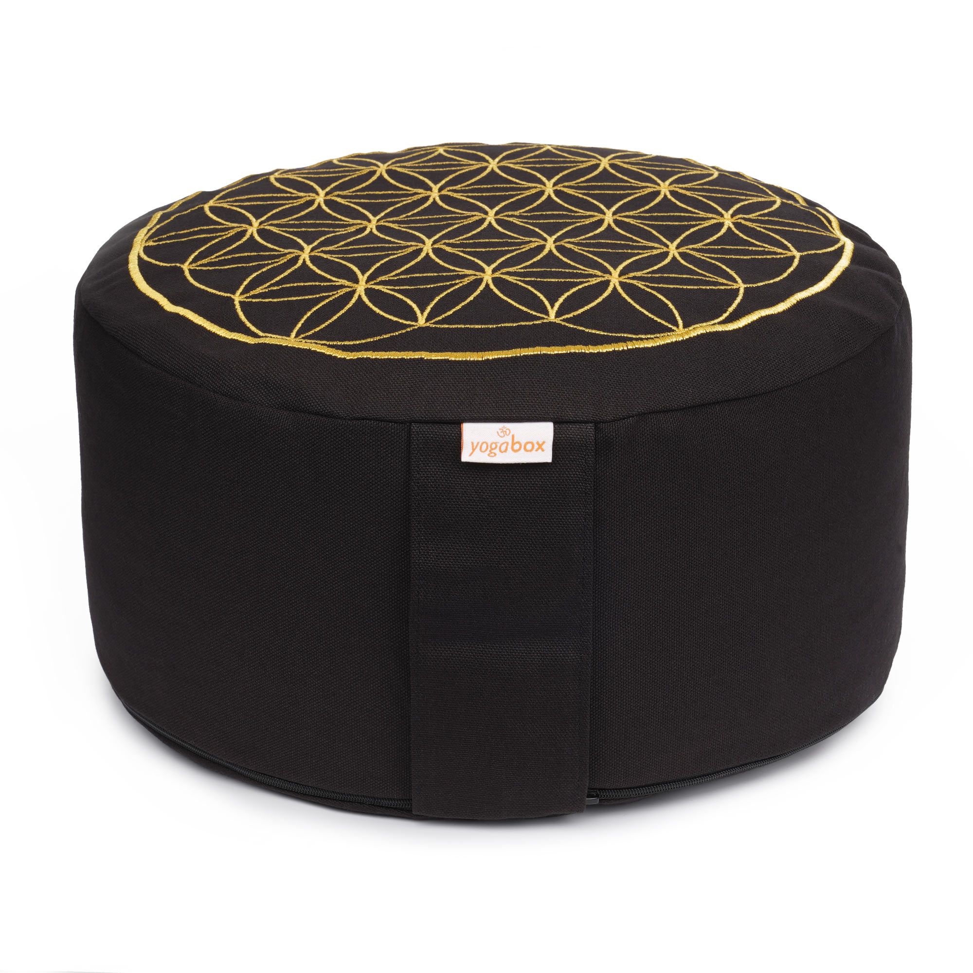 yogabox Meditationskissen Glückssitz® Blume des Lebens - schwarz 33 x 15,0 cm 1 St