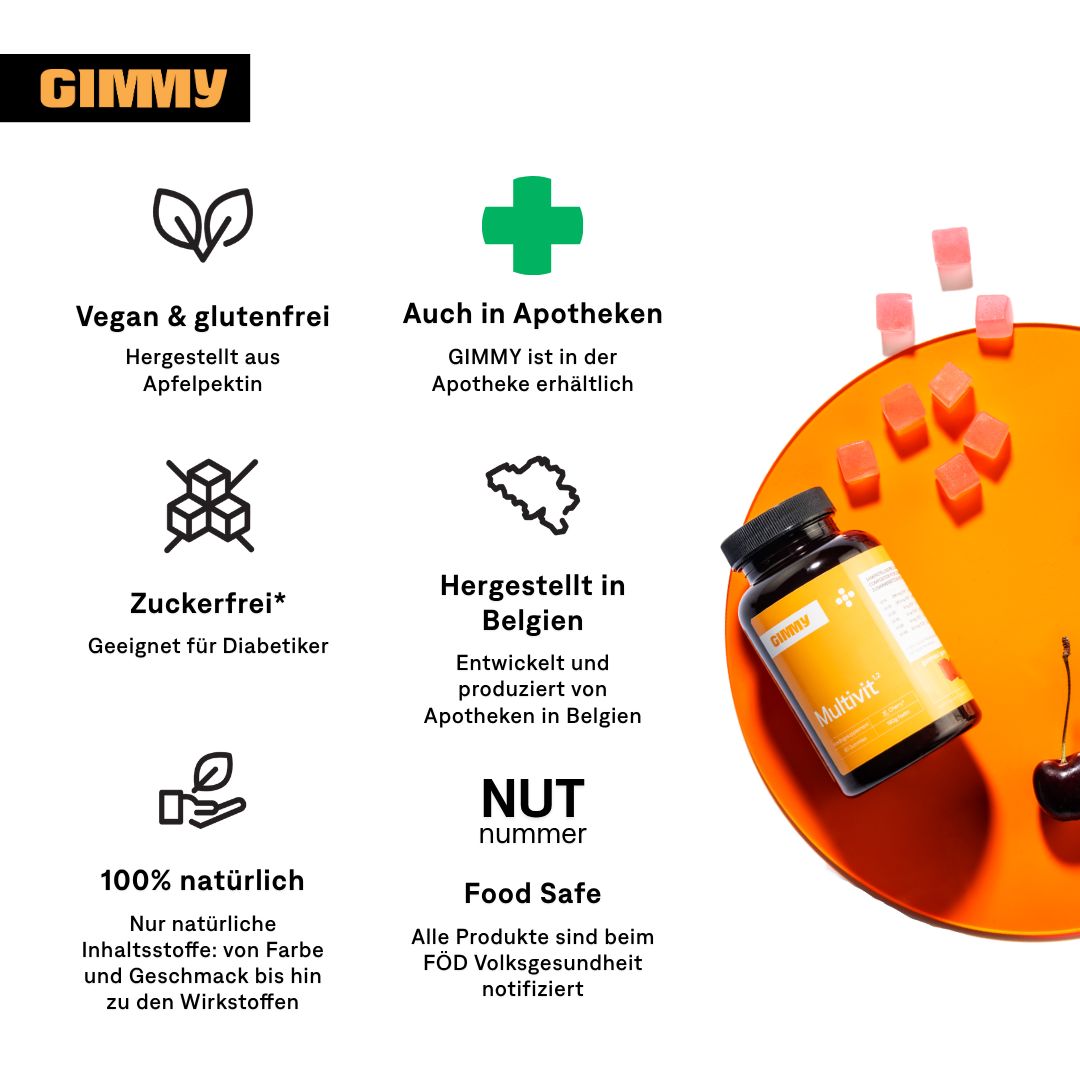 GIMMY Multivit Gummies - Nahrungsergänzungsmittel für die tägliche Unterstützung