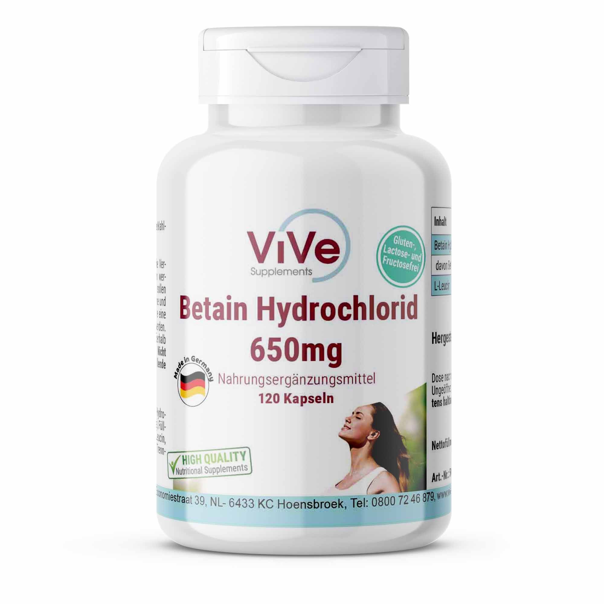 Vive Supplements | Betain Hydrochlorid 2600mg 120 St