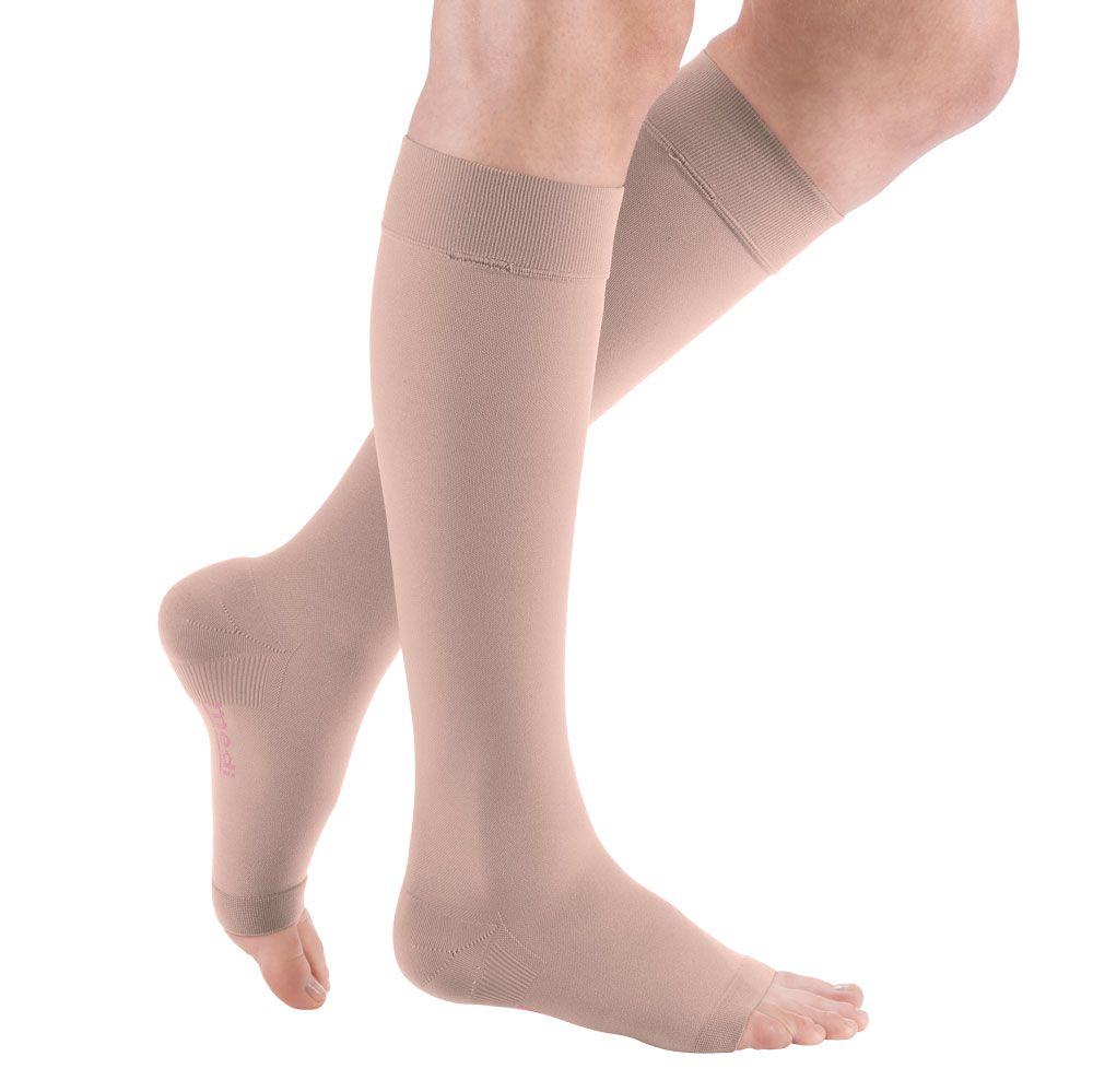 mediven plus CCL2 AD Kompressionsstrümpfe kurz (34-38 cm) o. Fußspitze Trikotabschlussrand