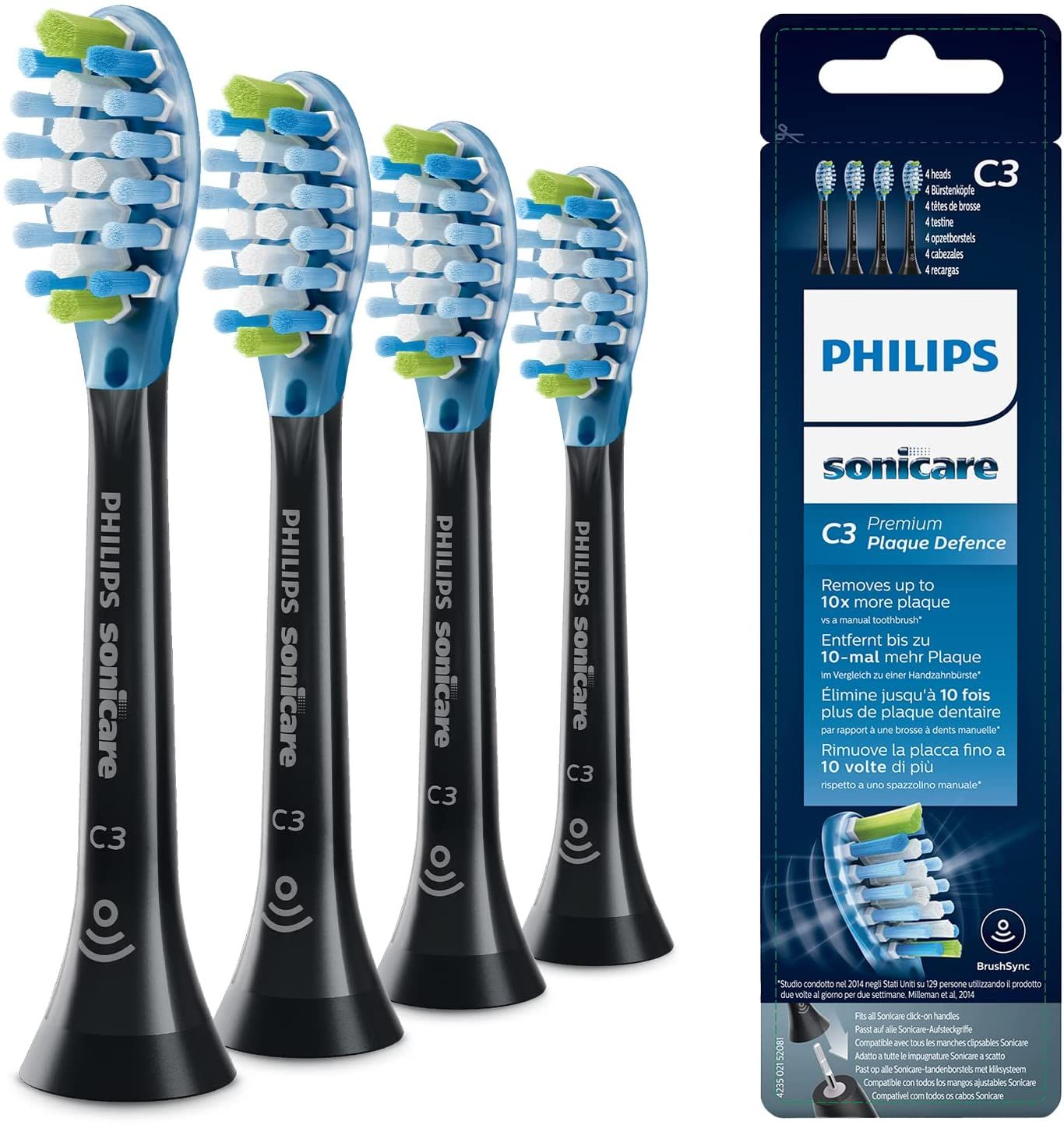 Philips Sonicare C3 Premium Plaque Defence Standard-Bürstenköpfe für Schallzahnbürste