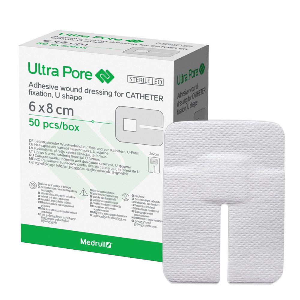Medrull Ultra Pore sterile Kanülenpflaster / Kathetherpflaster 6 x 8 cm 50 St Pflaster