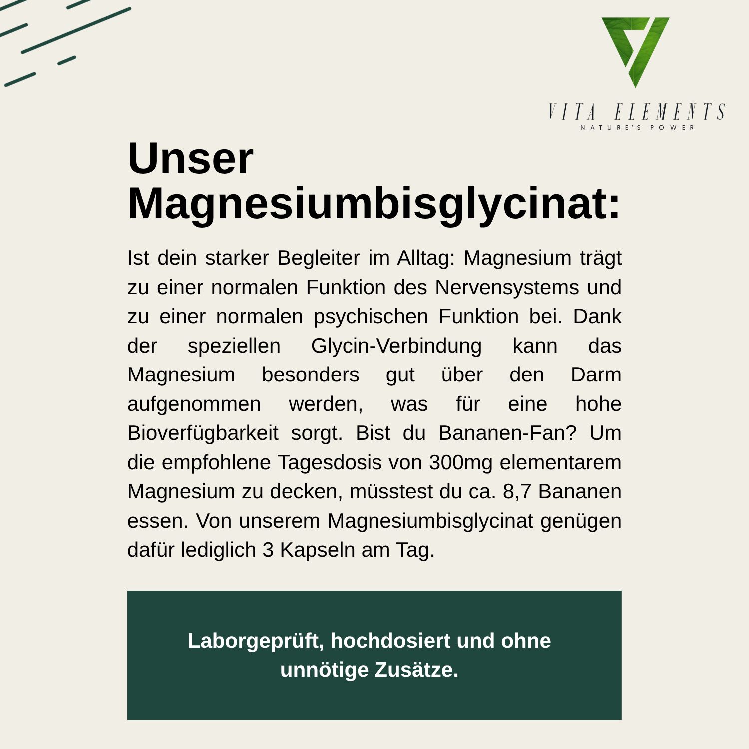 Vita Elements Magnesiumbisglycinat Kapseln