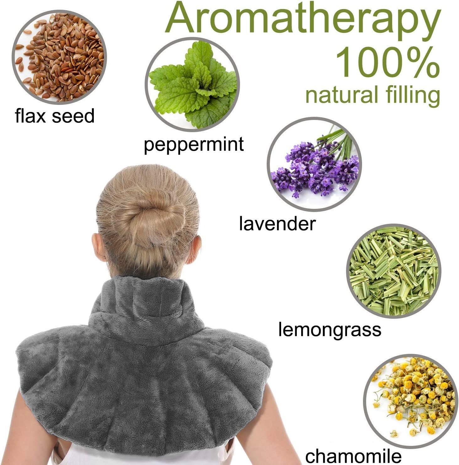 AROMA SEASON Kirschkernkissen Nacken und Schulter mit Duftaroma Körnerkissen Wärmekissen