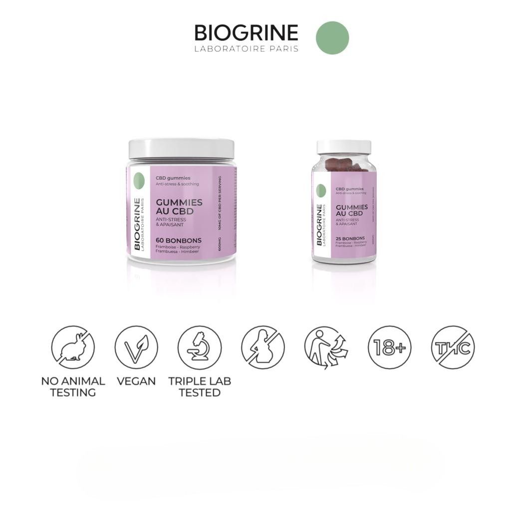 BIOGRINE CBD GUMMIS, HIMBEER