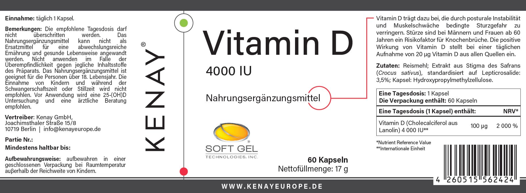 Vitamin D 4000 IU | KENAY®