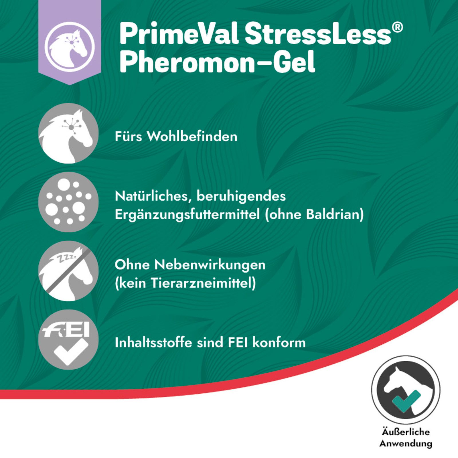 PrimeVal Stressless Pheromon-Gel für Pferde - Beruhigend in Stress-Situationen 2x5 ml