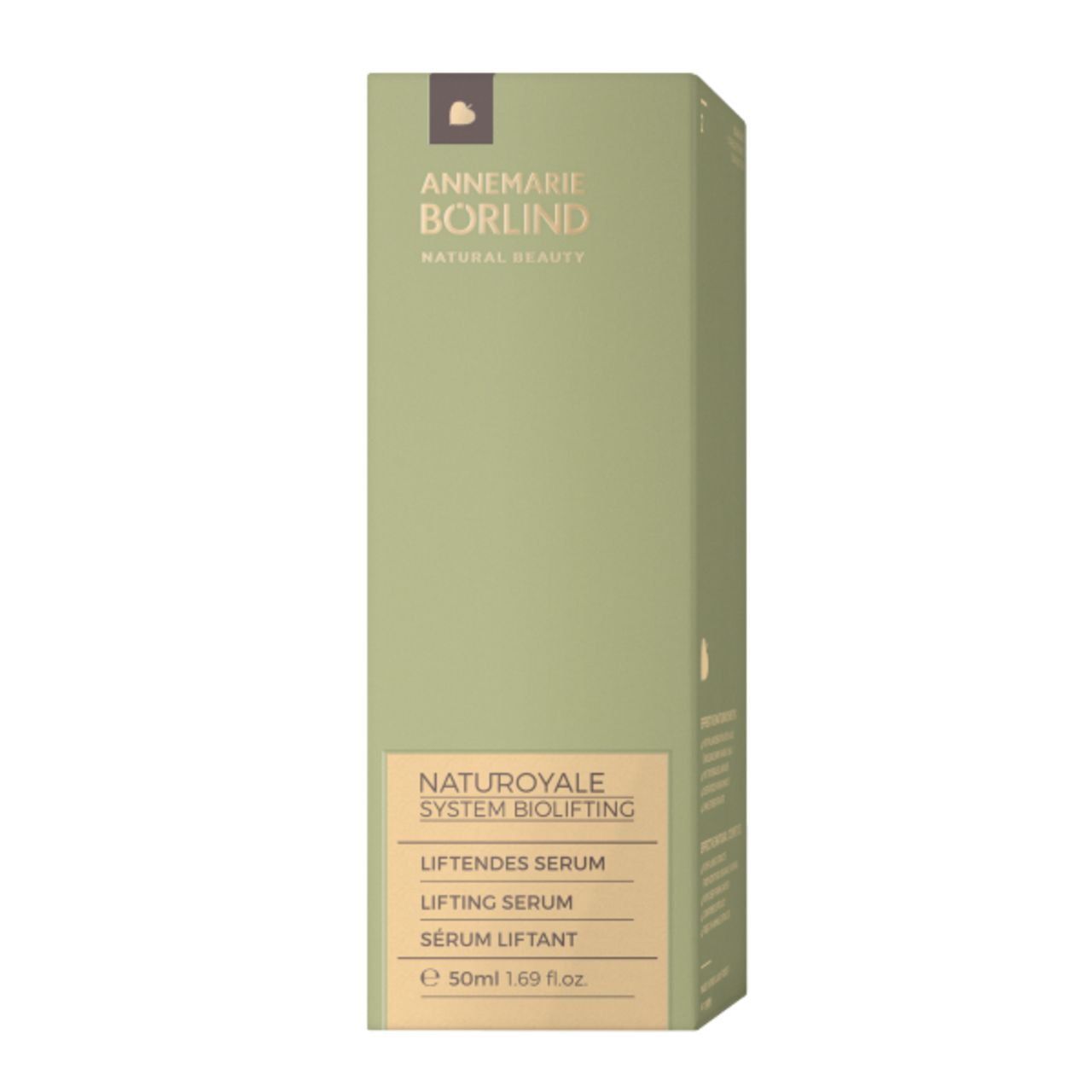 Serumflasche mit goldfarbenem Deckel. Aufschrift: NATUROYALE SERUM.