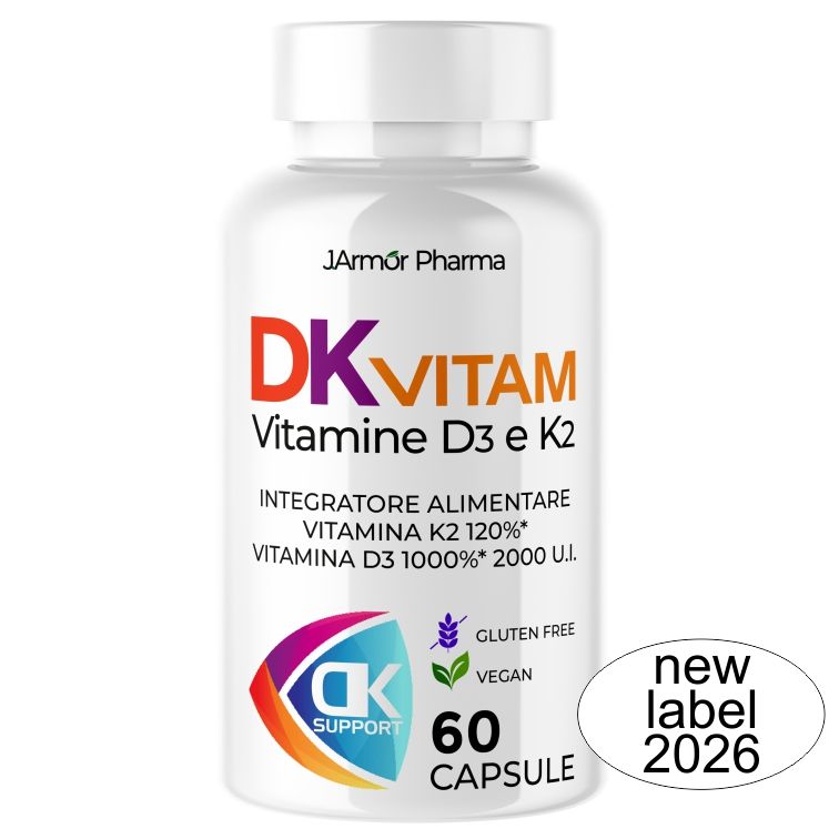 Vitamina D3 + K2 2000 UI 90 mcg - Ossa e Immunità, 60 Capsule