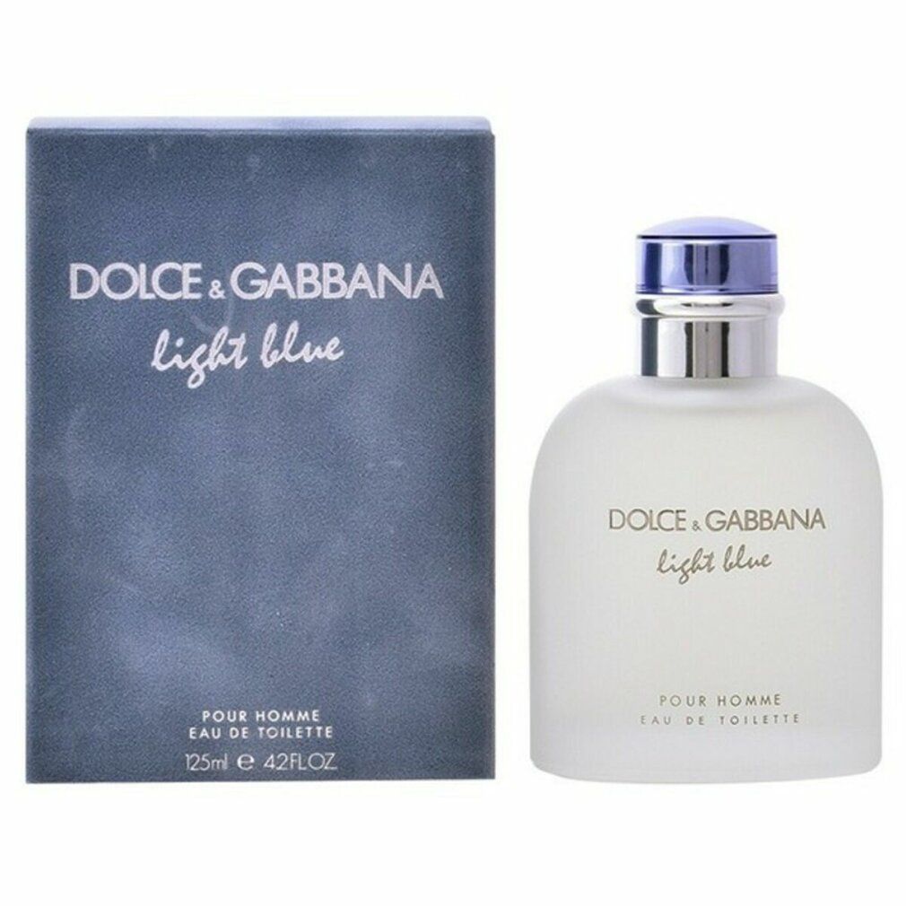Flakon und Verpackung. Flakon mit blauem Deckel und silbernem Hals. Verpackung: blau, mit weißem Schriftzug DOLCE & GABBANA light blue.