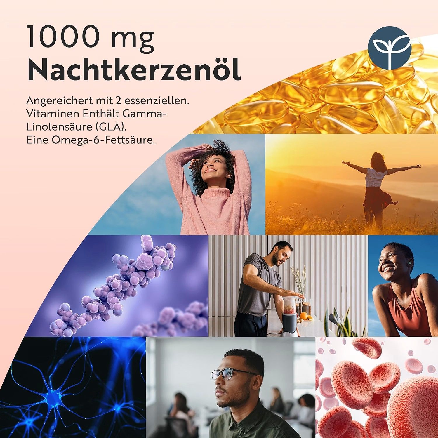 Nutravita Nachtkerzenöl 1.000 mg mit Vitamin E und B6
