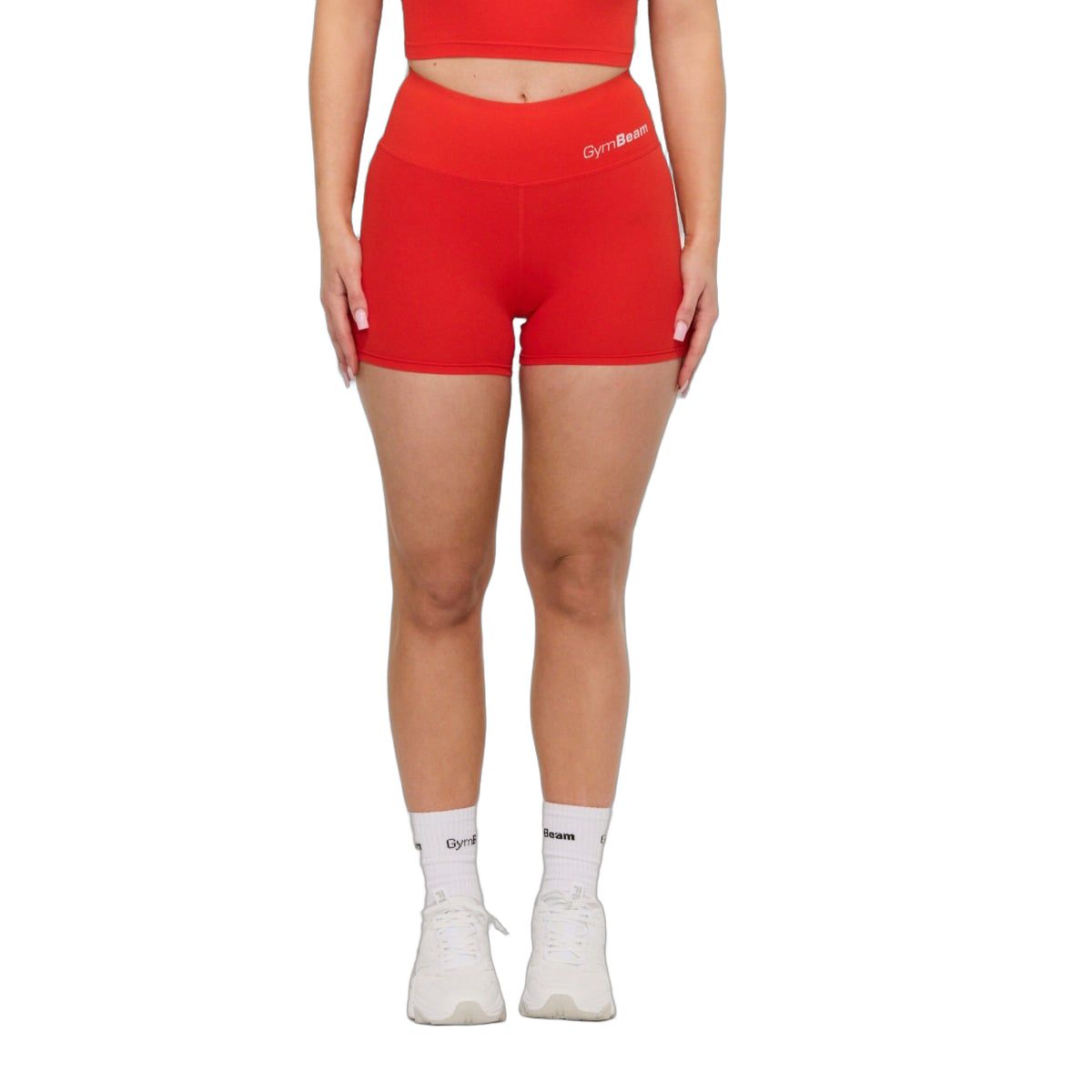 GymBeam Shorts Damen Slim mit hoher Taille BEAT Tangerine