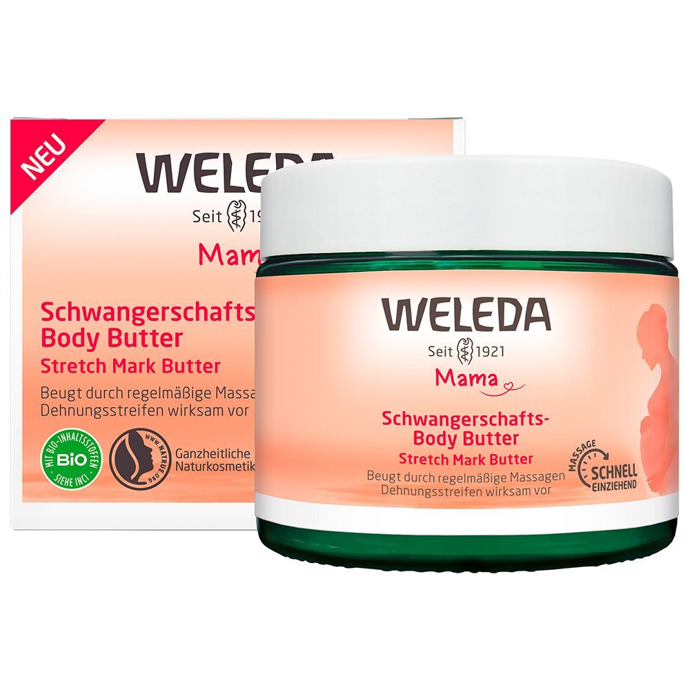 Weleda Mama Schwangerschafts-Body Butter - beugt Dehnungsstreifen vor und zieht schnell ein