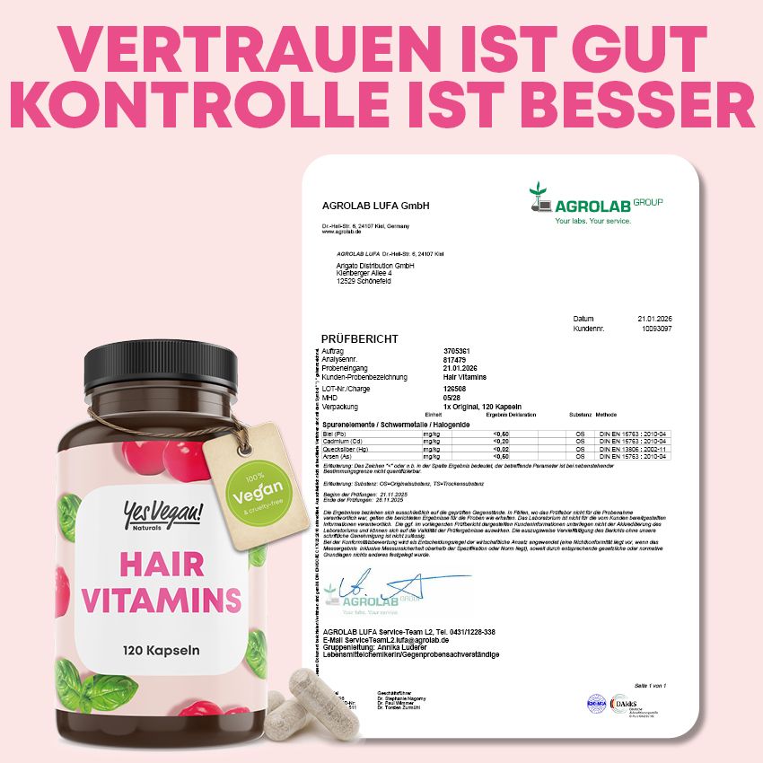 PREMIUM Haarvitamine mit Biotin, Zink & Kupfer | Vitamin-B-Komplex