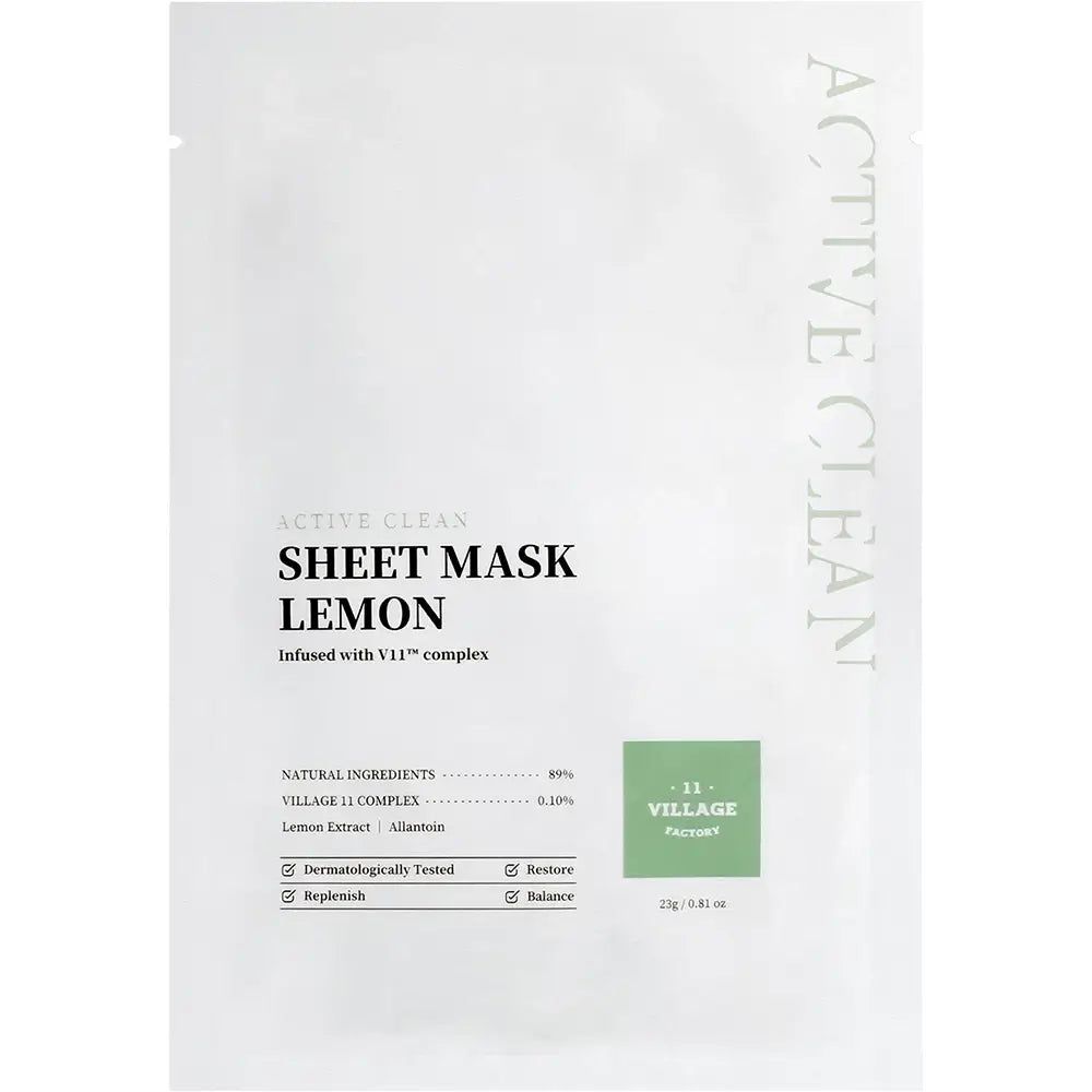 Village 11 Factory Active Clean Sheet Mask Zitrone 1 St Gesichtsmaske