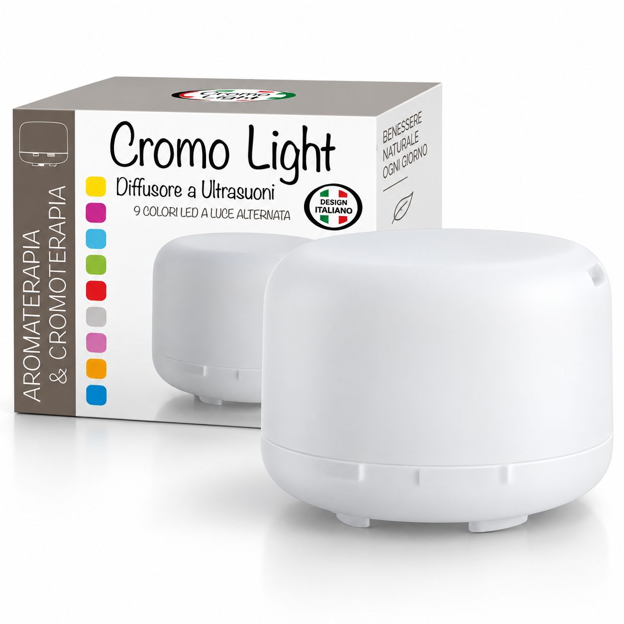 BRAND ITALIA - Diffusore ad Ultrasuoni Aromi ed essenze - CROMO LIGHT