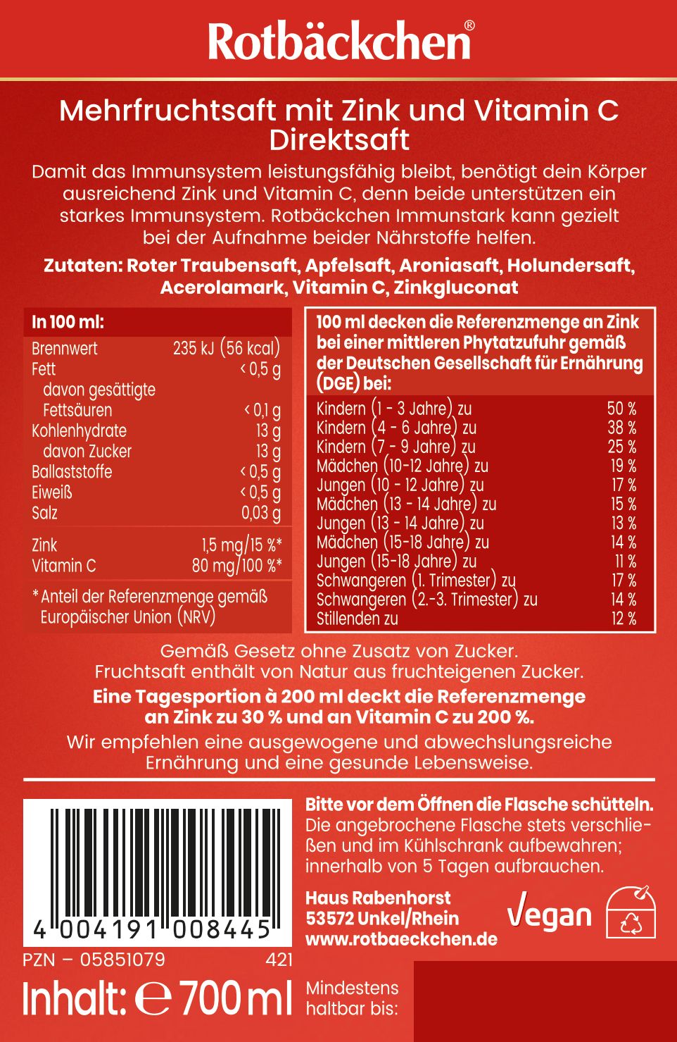 Rotbäckchen Immunstark 6x700 ml Saft