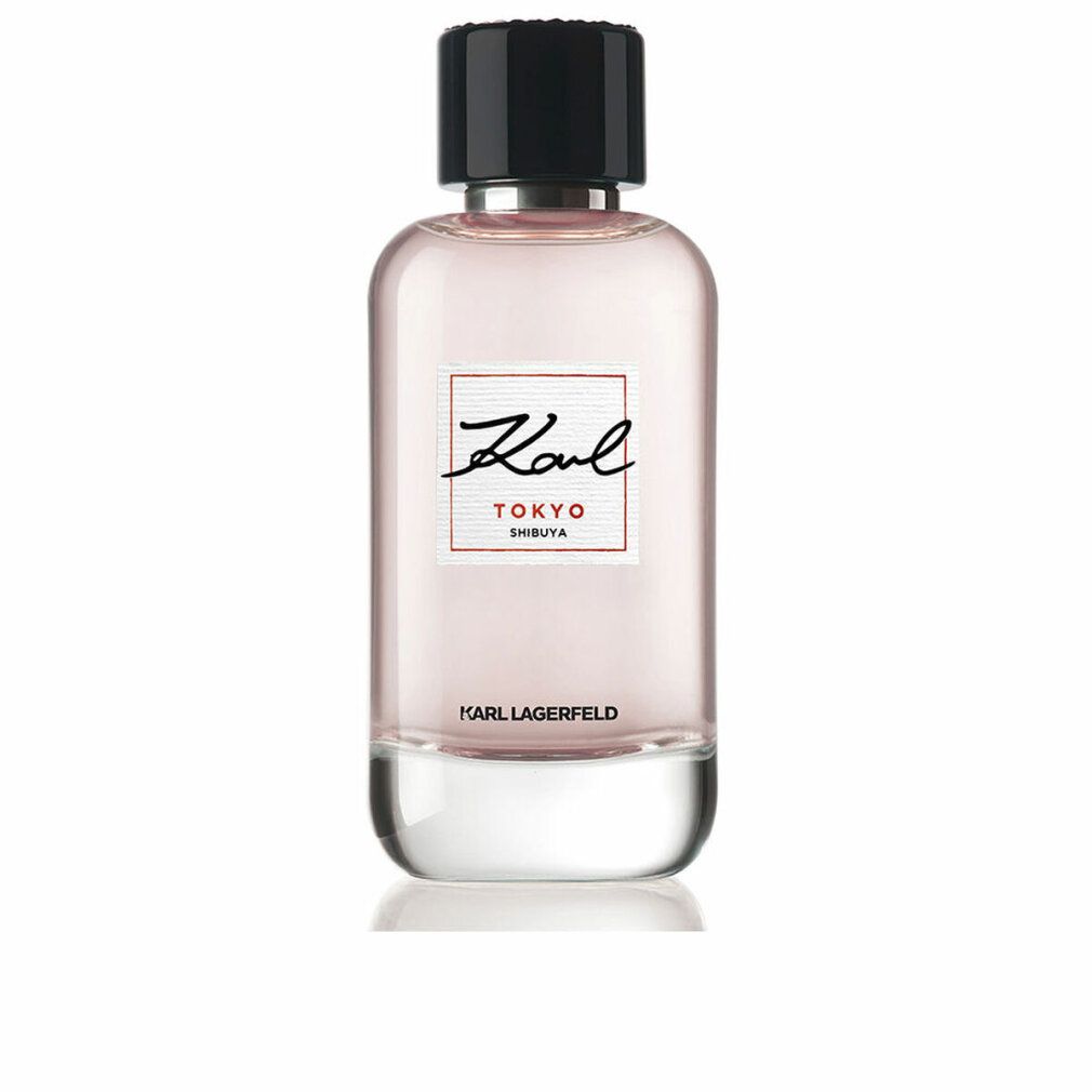 Parfümflasche mit schwarzem Deckel. Aufschrift: Karl Tokyo Shibuya. Unterhalb: Karl Lagerfeld.