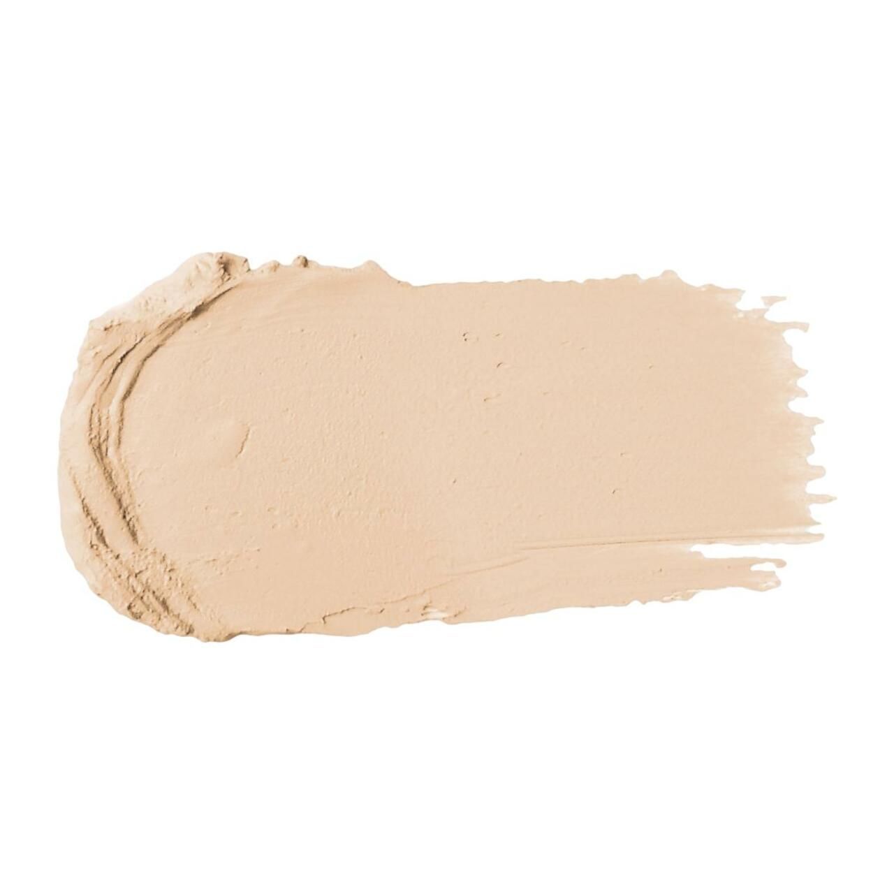 Heller Foundation Stick-Abstrich. Farbton hellbeige. Auf weißem Hintergrund.