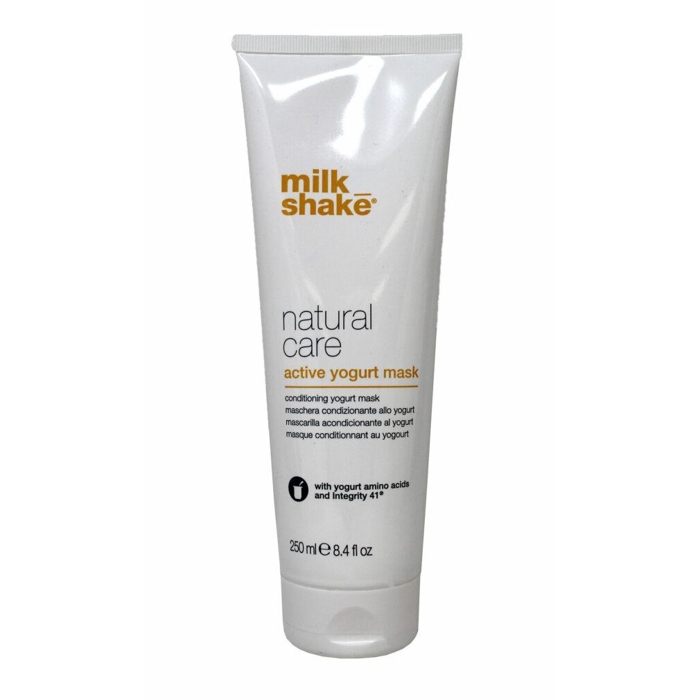 Weiße Tube mit Milk_Shake, Natural Care Active Yogurt Mask. Enthält 250 ml.