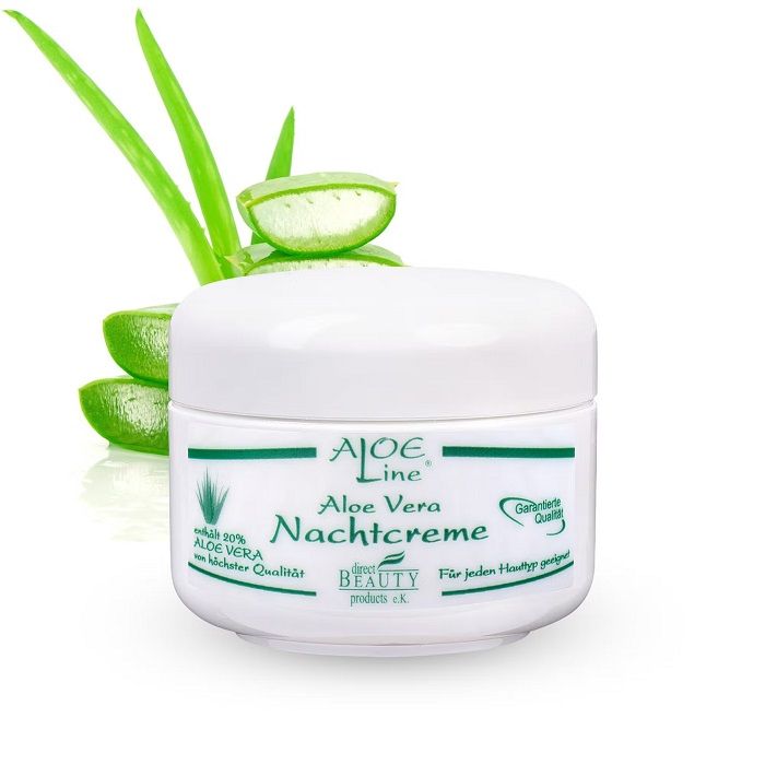 AloeLine® Aloe Vera Nachtcreme mit 20% Bio Aloe Vera, reichhaltige Gesichtscreme