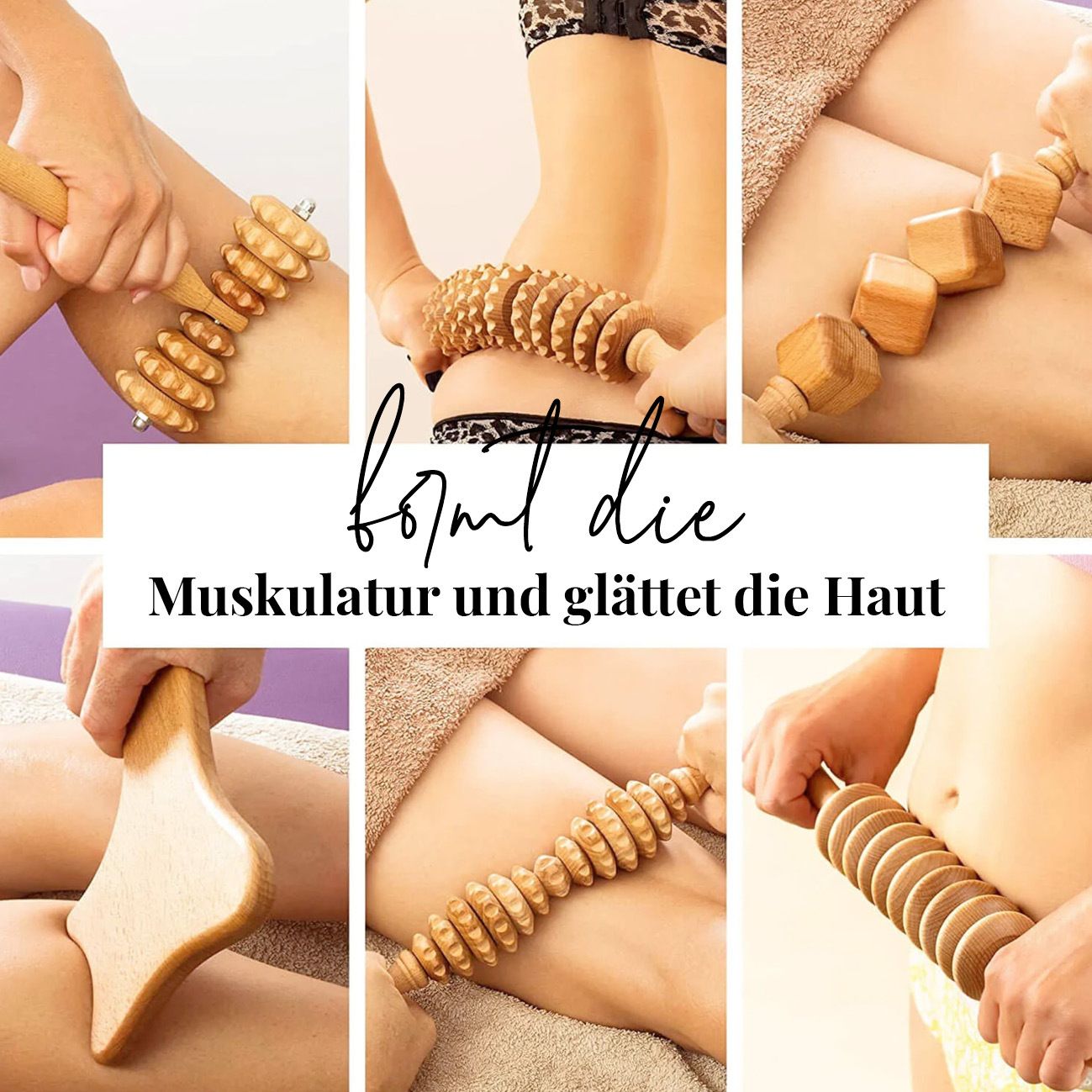 tuuli Maderotherapie Holz Set Massagegerät Roller Cellulite Lymphdrainage Gerät