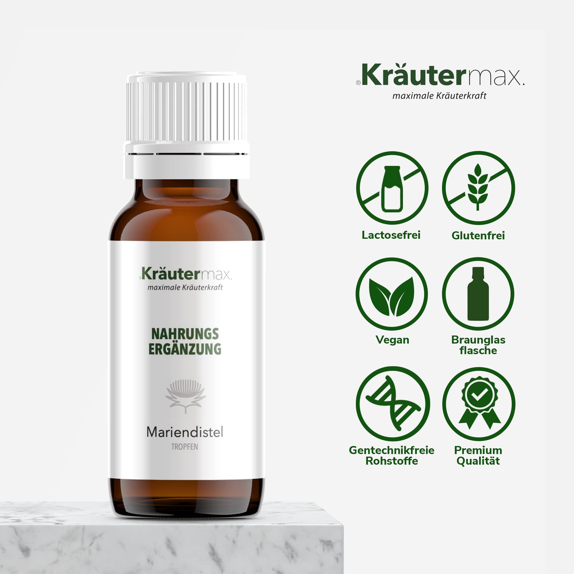 Kräutermax Mariendistel Tropfen mit Extrakt aus Mariendistelfrüchten (Silybum marianum) 50 ml zum Einnehmen