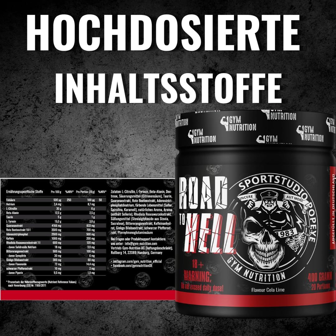 Gym Nutrition Road to Hell Pre Workout Pulver