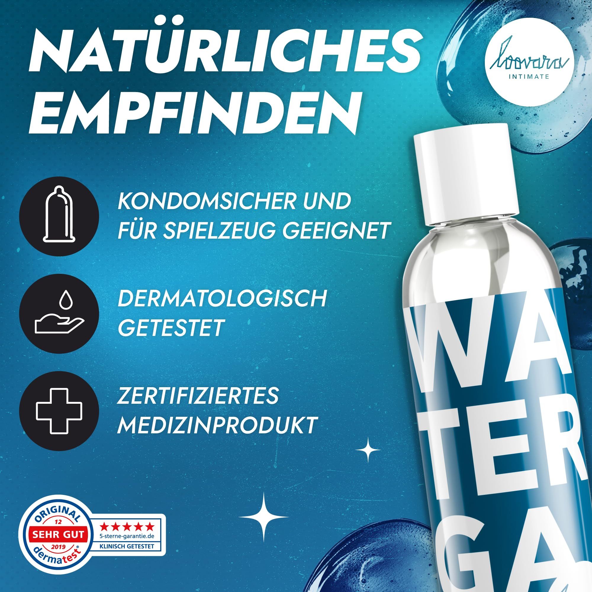 Gleitgel auf Wasserbasis, dermatologisch getestet, zertifiziertes Medizinprodukt.