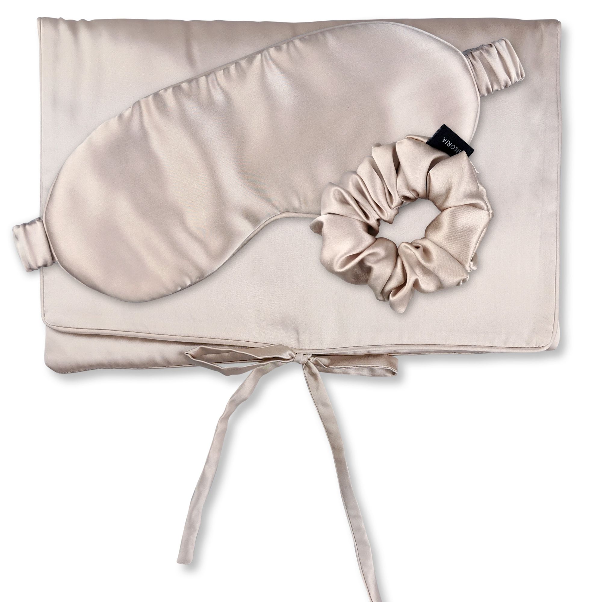 AILORIA TRAVEL SET BEAUTY M - borsa in seta, maschera per dormire e scrunchie M
