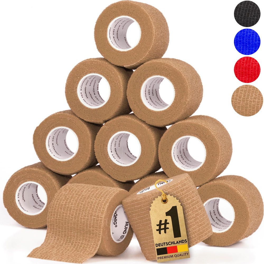 HUND IST KÖNIG® Verband selbstklebend, Fixierbinde 12x4,7m Selbstklebende Bandage für Mensch & Tier