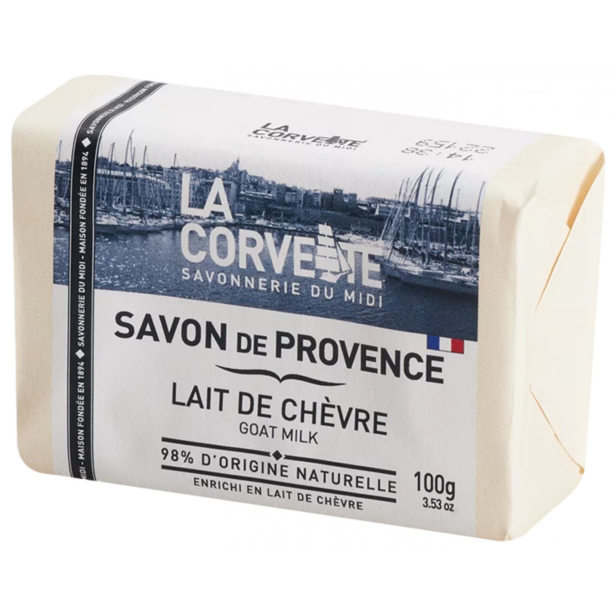 La Corvette Seife der Provence Ziegenmilch 6x10x3,6 cm