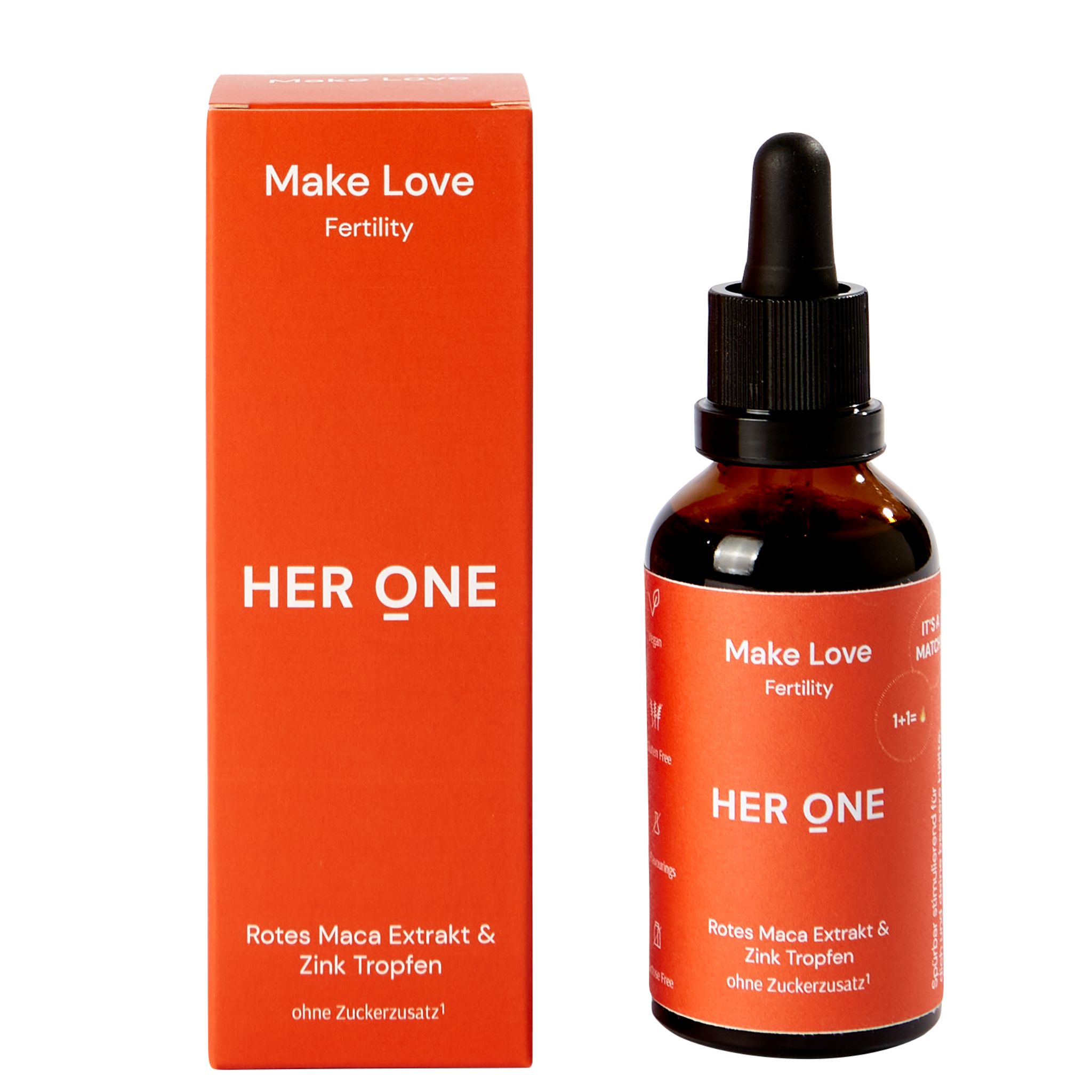 HER ONE Make Love - Rotes Maca Extrakt & Zink Tropfen 50 ml - SHOP