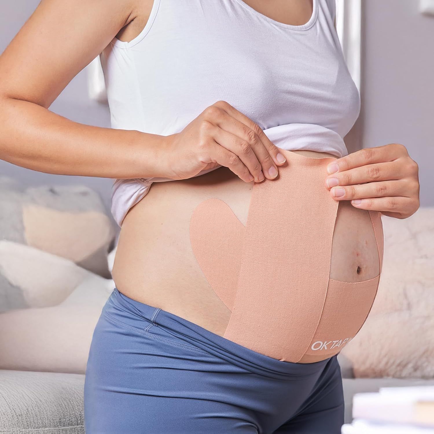 MOMMY TAPE: Kinesiologieband Schwangerschaft Bauchstütze Patches, Becken- und Rückenschmerzlinderung
