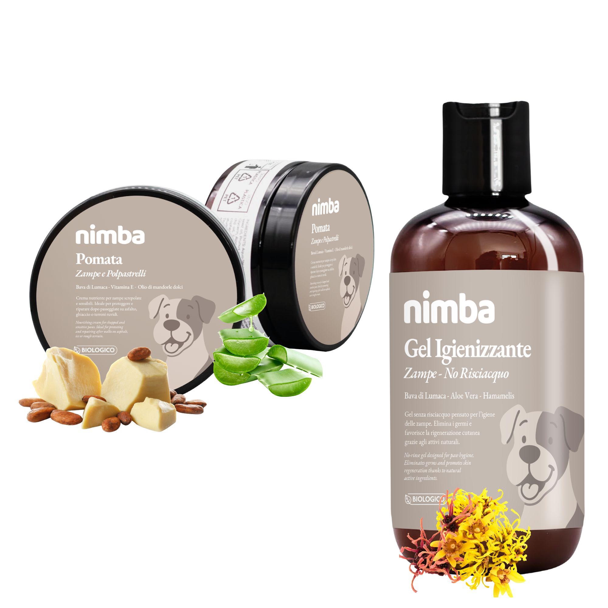Nimba Kit Zampe: Pomata Protettiva 100ml + Gel Igienizzante 200ml