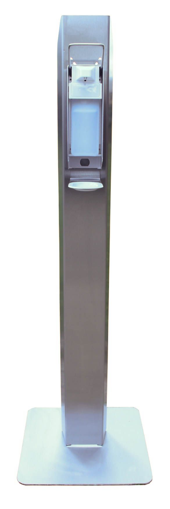 Medi-Inn Hygienetower Desinfektionssäule Edelstahl mit Desinfektionsspender und Tropfschale