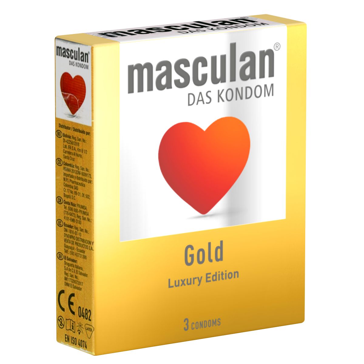Masculan *Gold* goldfarbige Kondome mit zartem Vanilleduft