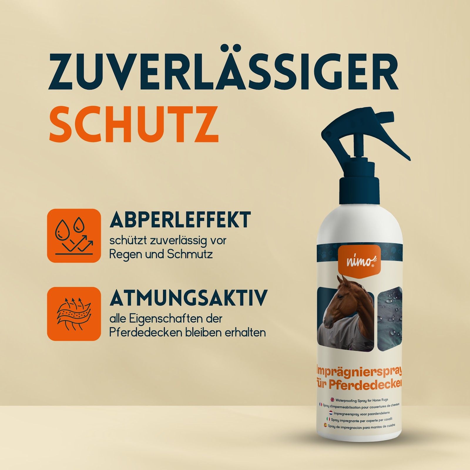 nimo Imprägnierspray für Pferdedecken