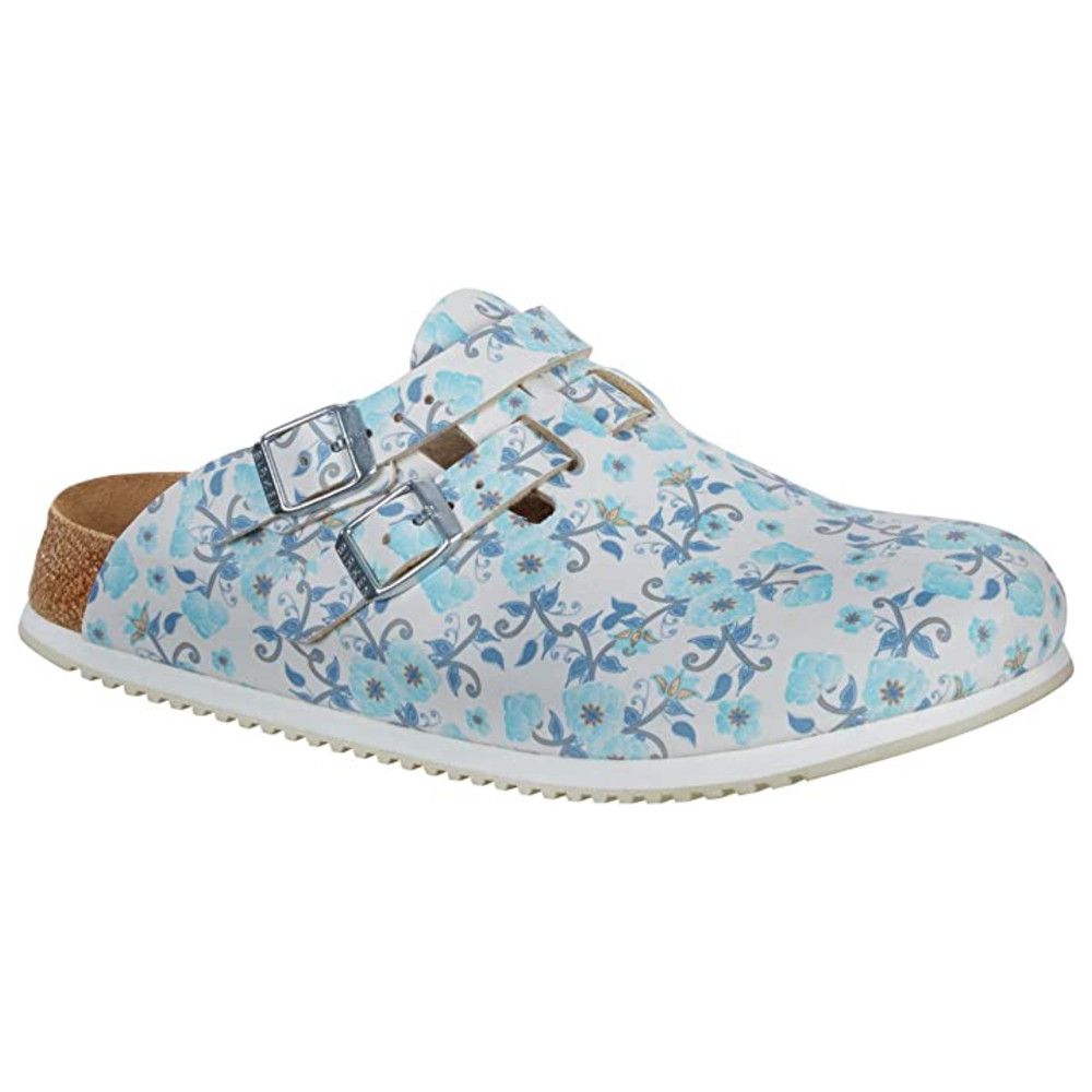 Birkenstock Kay SL Pantolette Blooming Roses Blue schmale Weite Gr. 39