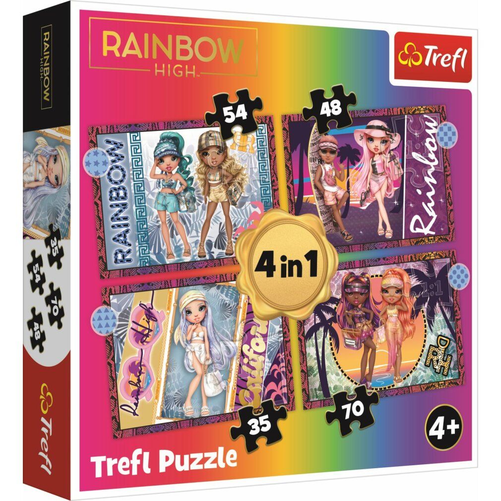 trefl Puzzle Rainbow High: Modepuppen 4in1 (35,48,54,70 Teile)
