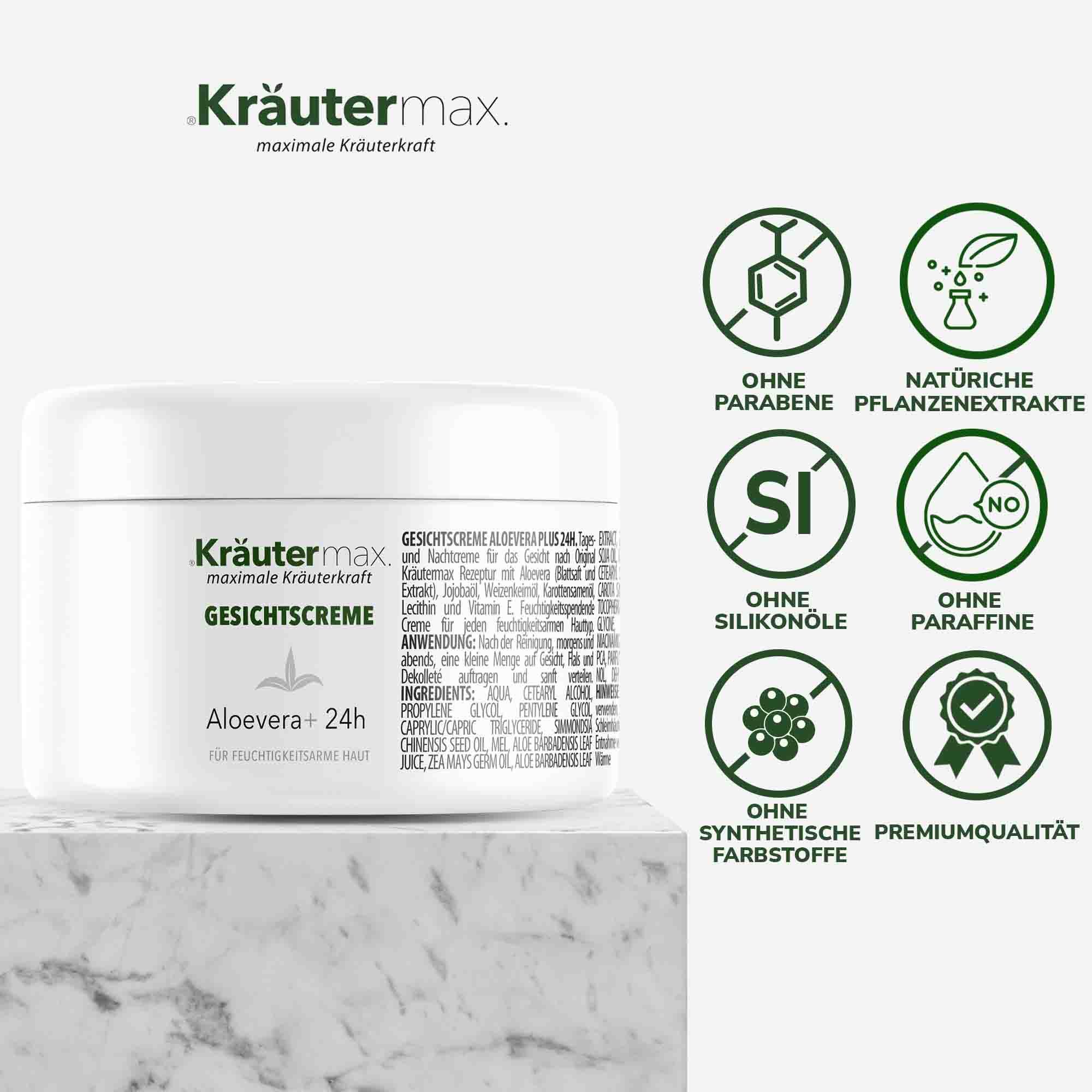 Kräutermax Aloevera Gesichtscreme 24 h