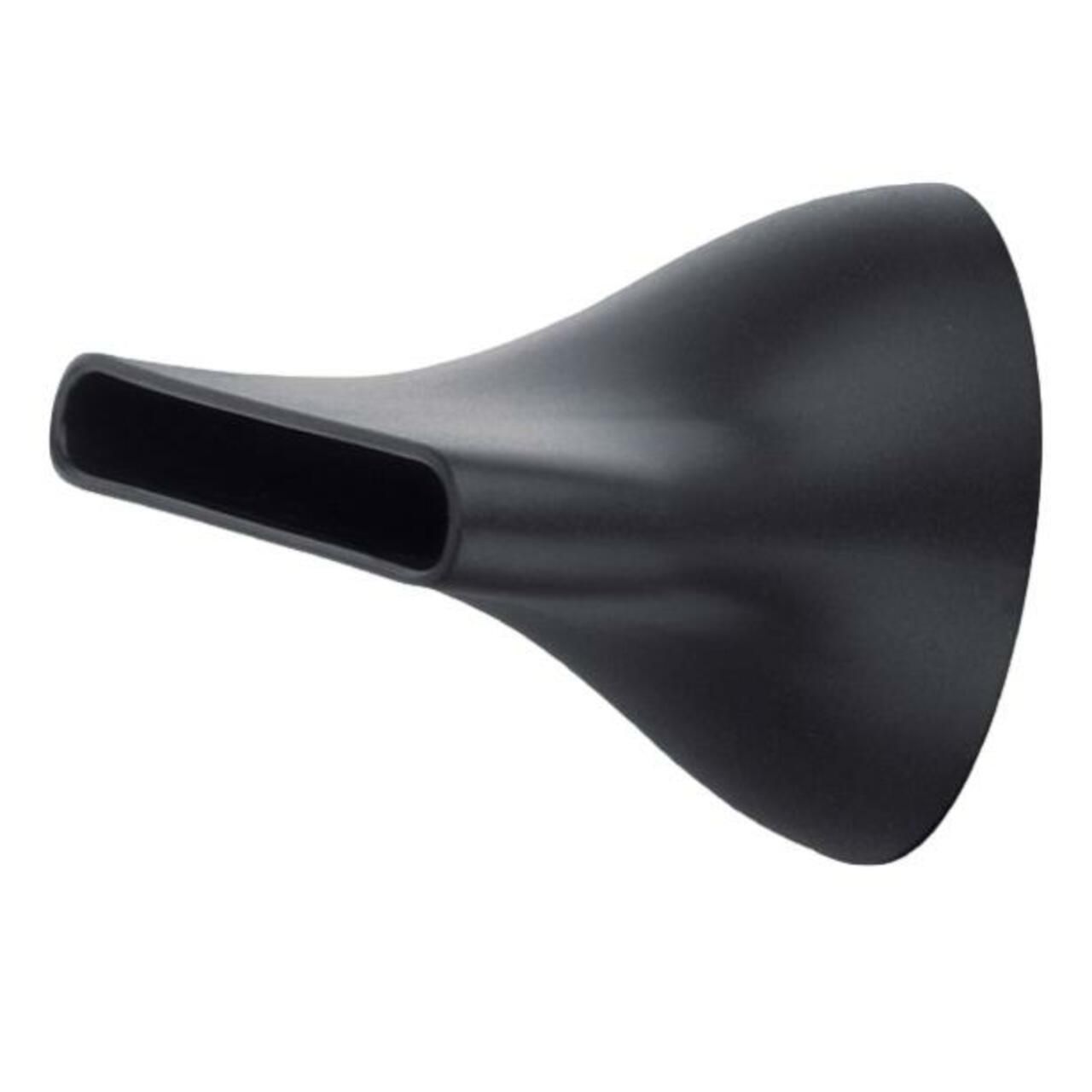 Schwarze Stylingdüse für Haartrockner. Ovale Öffnung.