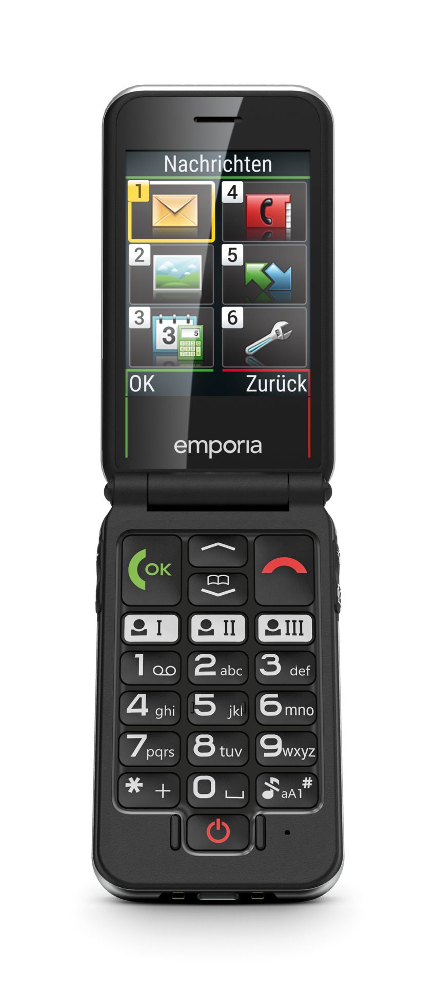 emporia JOY Senioren Klapptelefon schwarz 2G 128MB 2,8 Zoll Notruffunktion