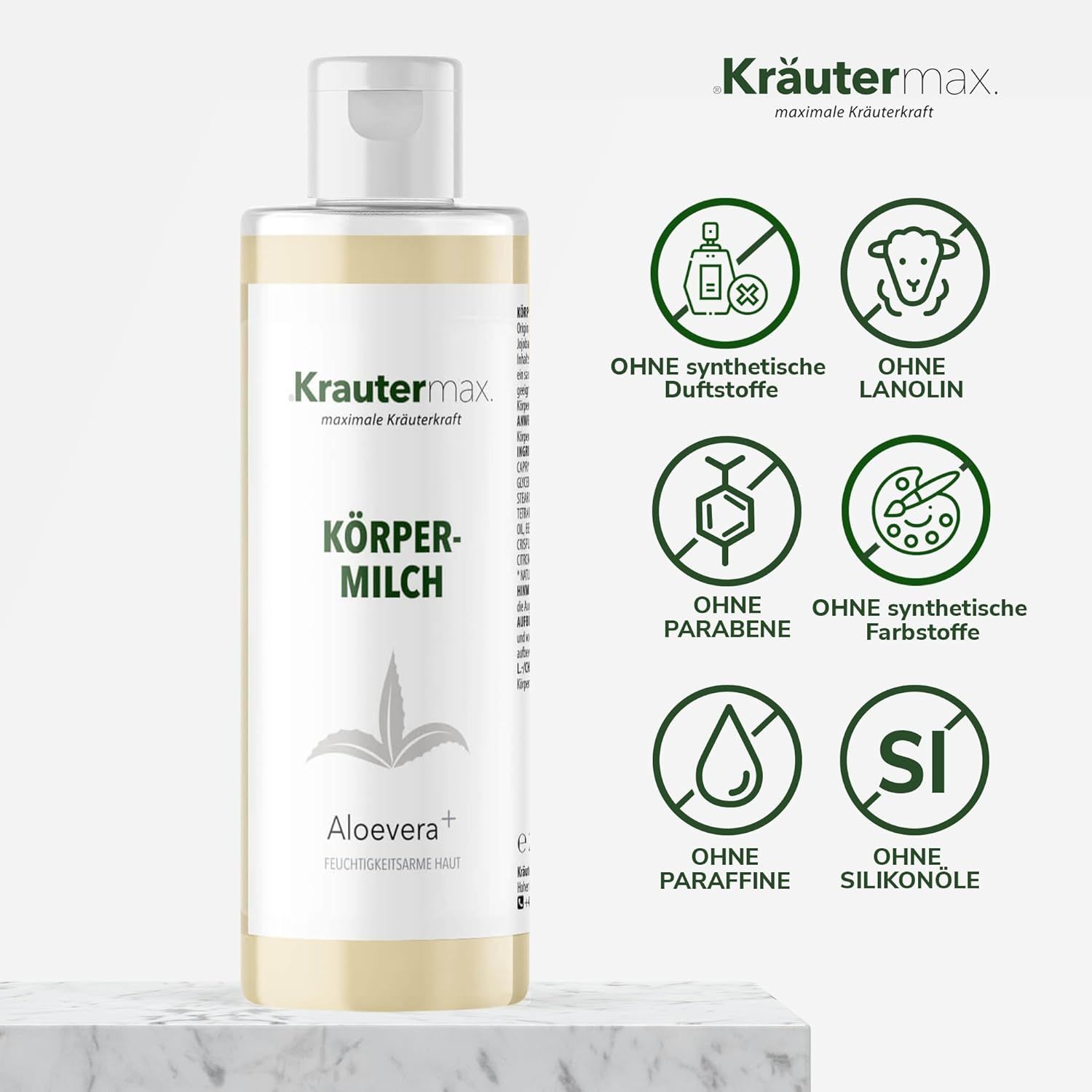 Kräutermax Körpermilch Aloevera plus 250 ml Körperlotion