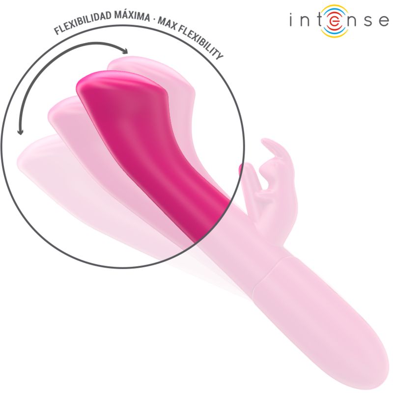 Pinkfarbener Vibrator mit flexibler Spitze. Marke: Intense.