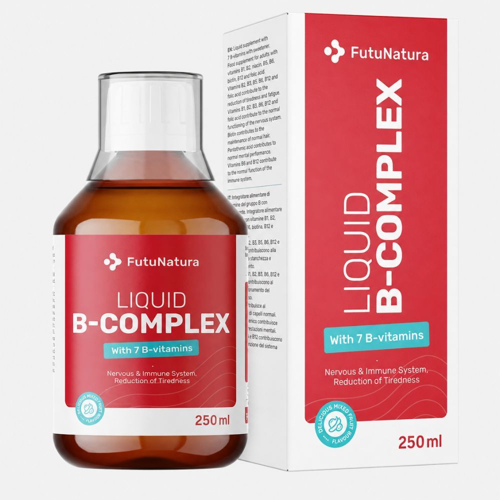 FutuNatura B-Komplex flüssig – 7 B-Vitamine mit Tutti-Frutti-Geschmack