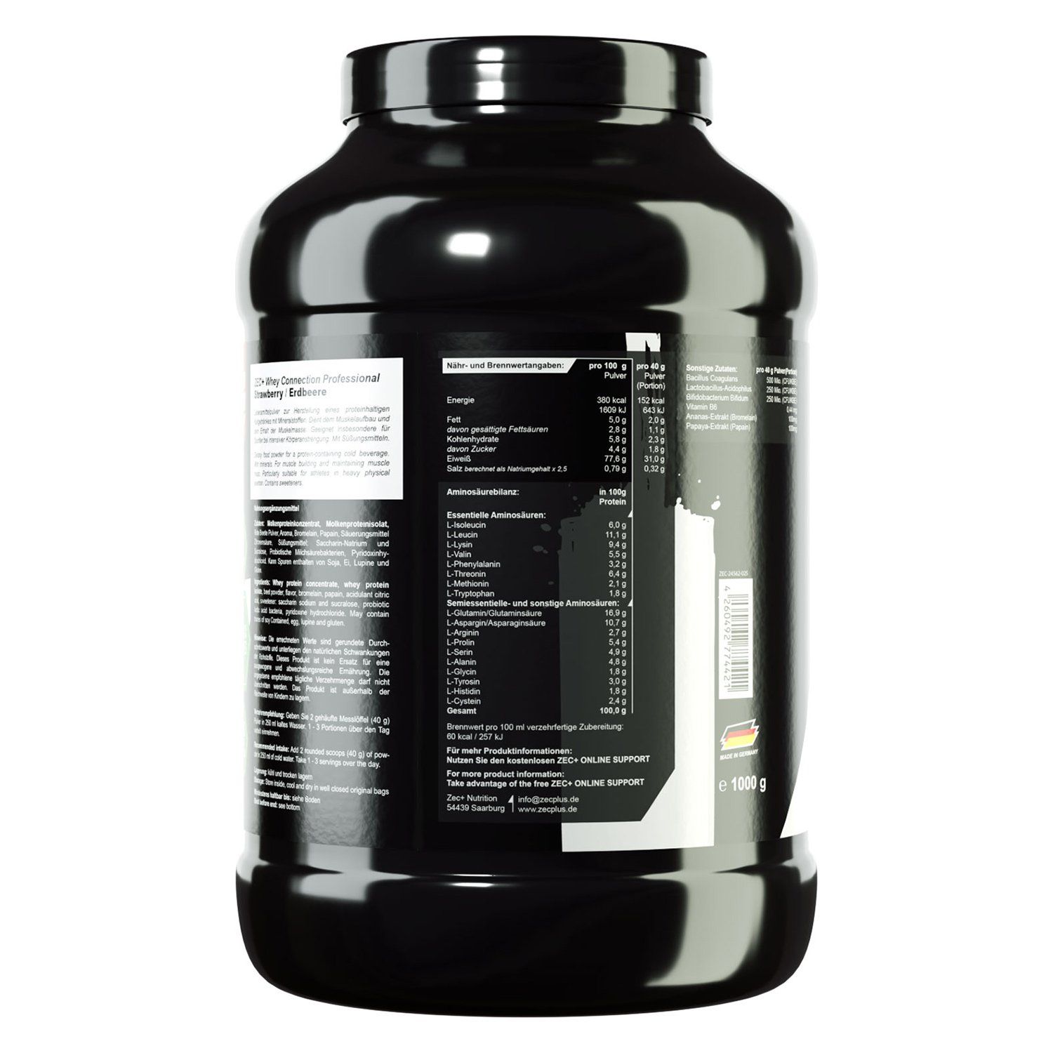 Zec+ Whey Connection Professional Protein/ Eiweiß Erdbeere 2500 g Pulver