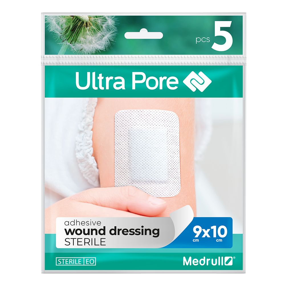 Medrull Ultra Pore steriler, selbstklebender Wundverband / Wund-Pflaster 9 x 10cm 5 St